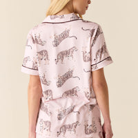 Maren Cloud Jersey PJ Set in Tiger Lily