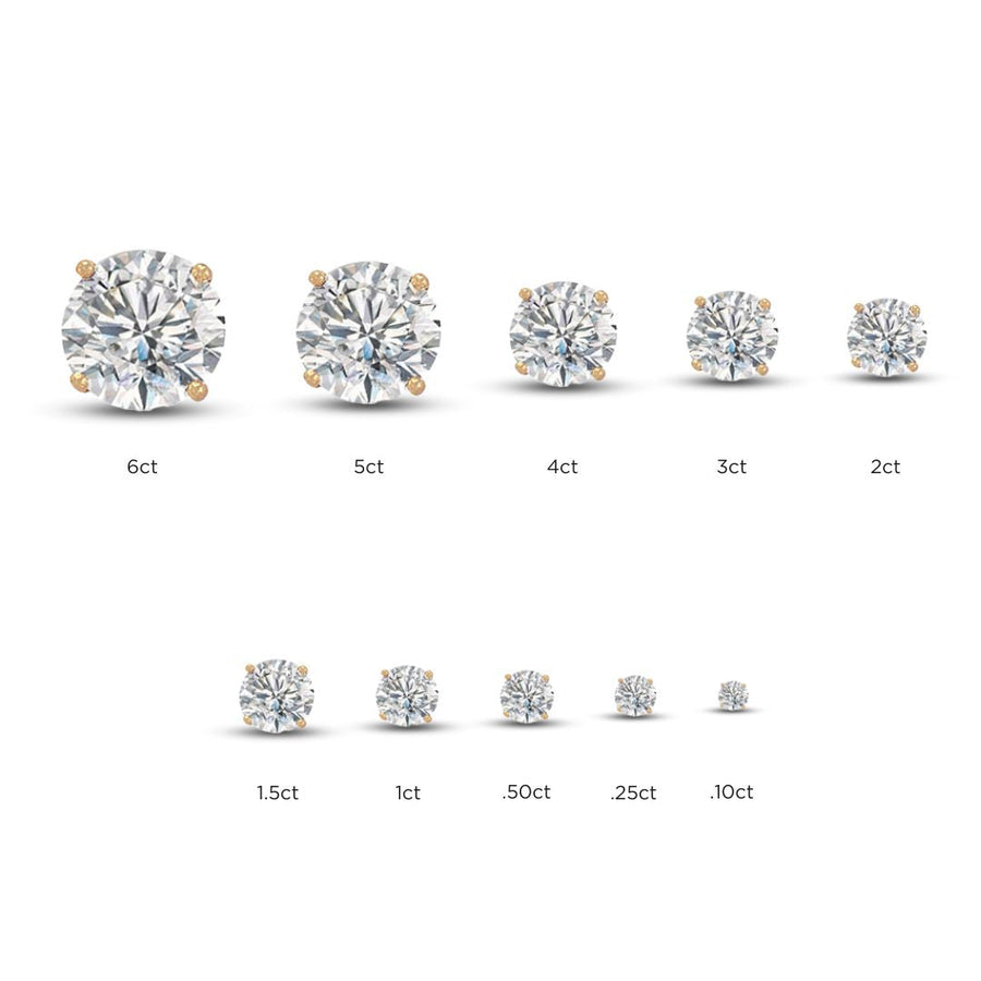 14K Faux Diamond Stud Earrings
