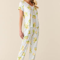 Nadia Cloud Jersey PJ Set in Lemon Spritz