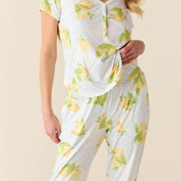 Nadia Cloud Jersey PJ Set in Lemon Spritz