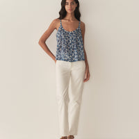 NALINA TOP -- BLEU SOLEIL FLEURIT