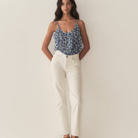 NALINA TOP -- BLEU SOLEIL FLEURIT
