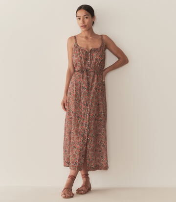 NEVITA DRESS -- L'ORANGE SOLEIL FLEURIT
