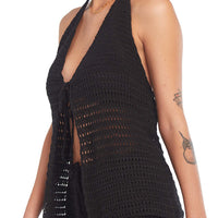 Nora Black Knitted Top