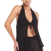 Nora Black Knitted Short