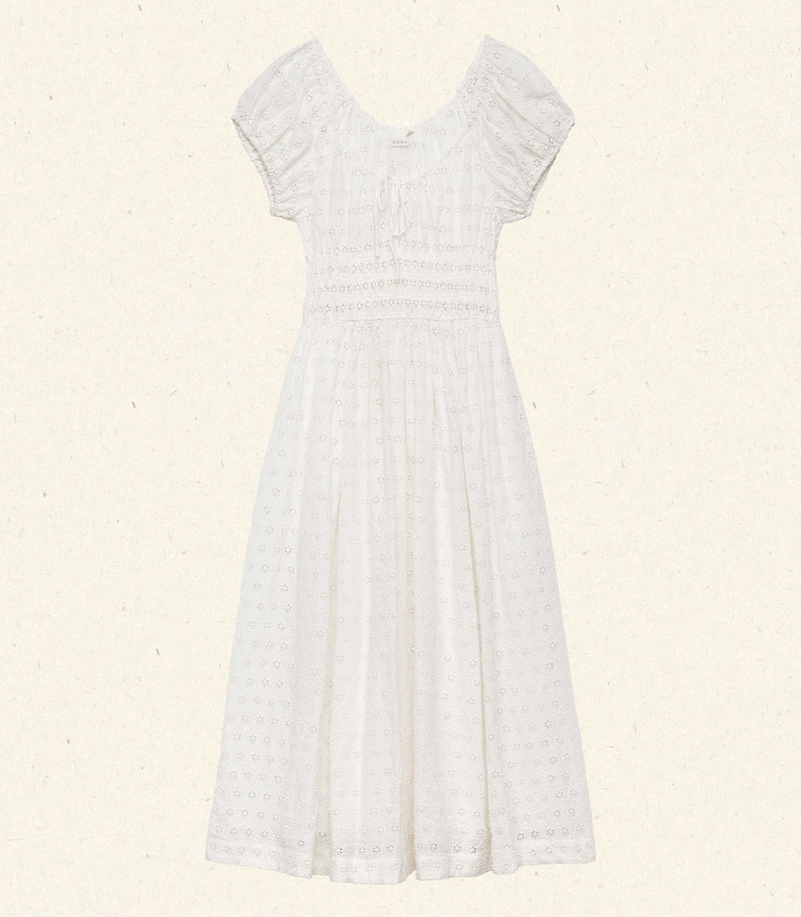 QUINN DRESS -- SALT EYELET