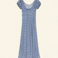 SOFIA DRESS -- BLUE PORCELAIN TEA FLORAL