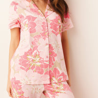 Elsa Cloud Jersey PJ Set in Dahlia
