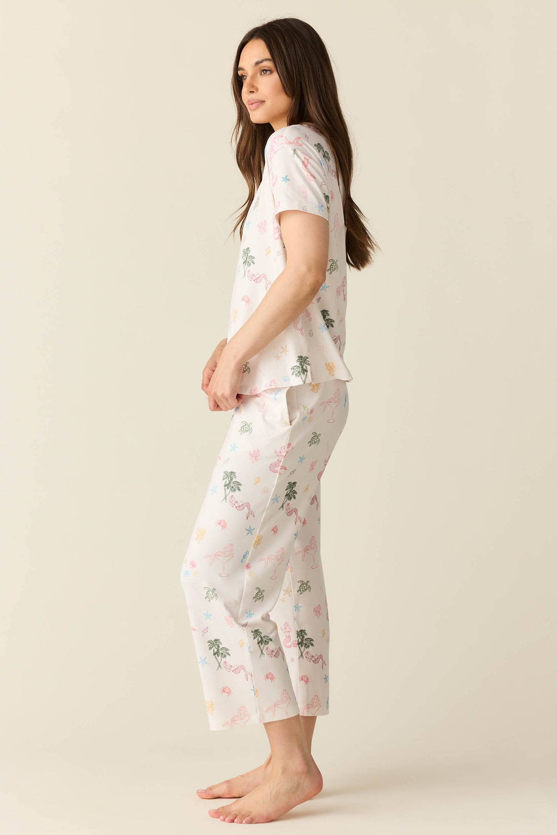Alyssa Summer Jersey PJ Set in Mermaids