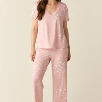 Alyssa Summer Jersey PJ Set in Blush Stars