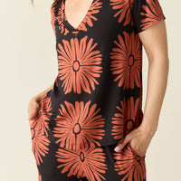 Alyssa Summer Jersey PJ Set in Desert Bloom