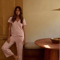 Alyssa Summer Jersey PJ Set in Blush Stars