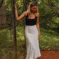 Ecru Jeanne Polka Dot Skirt