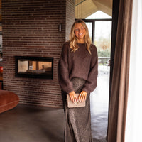 Chocolate and Black Leopard Ben Skirt