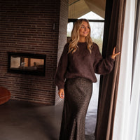 Chocolate and Black Leopard Ben Skirt