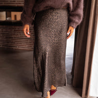 Chocolate and Black Leopard Ben Skirt