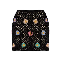 Vivi Black Flowers Skirt